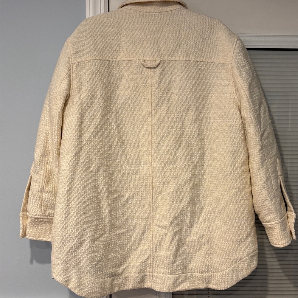 🆕Club Monaco Quilted Boucle Shirt Jacket | Egret | Size XL —BNWT - Picture 6 of 11